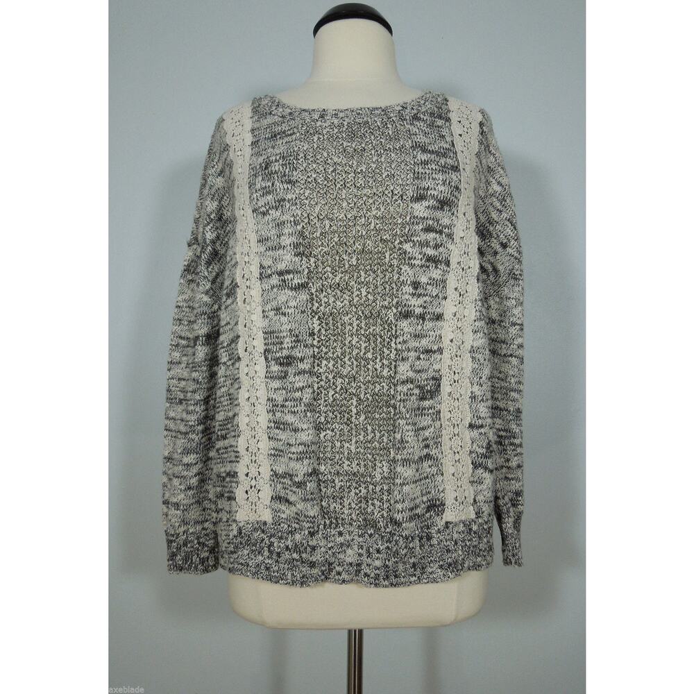 GENTELFAWN Knit Sweater L LARGE Womens Pullover Lace Trim
